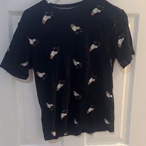 Old Navy boys  Black Tee with White and Orange Graphics